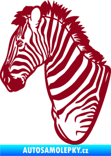 Samolepka Zebra 001 levá hlava bordó vínová