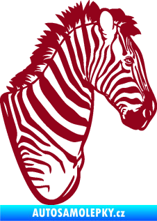Samolepka Zebra 001 pravá hlava bordó vínová