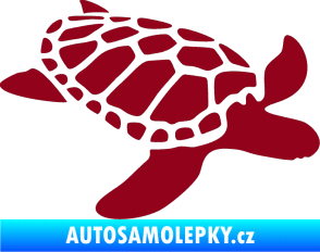 Samolepka Želva 001 pravá bordó vínová