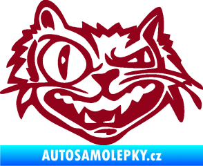Samolepka Zlý kocour levá bordó vínová