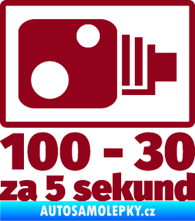Samolepka Zpomalení před radarem ze 100 na 30 za 5 sekund bordó vínová