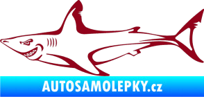 Samolepka Žralok 009 levá bordó vínová