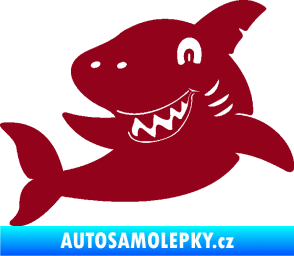 Samolepka Žralok 019 levá bordó vínová