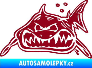 Samolepka Žralok levá bordó vínová