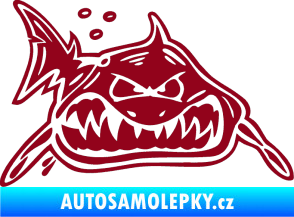 Samolepka Žralok pravá bordó vínová
