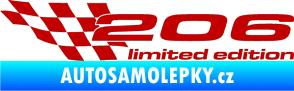 Samolepka 206 limited edition levá tmavě červená