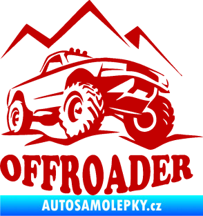 Samolepka 4x4 Offroader pravá tmavě červená