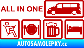Samolepka All in one 003 nápis multifunkční vůz tmavě červená