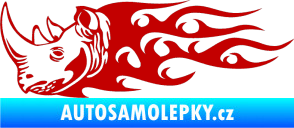Samolepka Animal flames 025 levá nosorožec tmavě červená