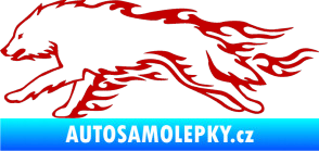Samolepka Animal flames 032 levá vlk tmavě červená