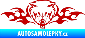 Samolepka Animal flames 038 pravá vlk tmavě červená