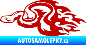 Samolepka Animal flames 042 levá had tmavě červená