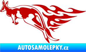 Samolepka Animal flames 044 levá klokan tmavě červená