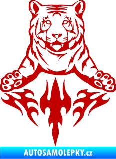 Samolepka Animal flames 045 levá tygr tmavě červená