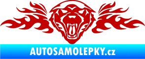 Samolepka Animal flames 058 levá vlk tmavě červená