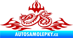 Samolepka Animal flames 070 pravá zmije tmavě červená