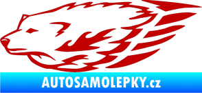 Samolepka Animal flames 078 levá  vlk tmavě červená