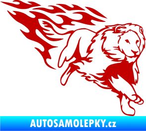 Samolepka Animal flames 087 pravá lev tmavě červená