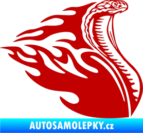 Samolepka Animal flames 088 pravá vztyčená kobra tmavě červená