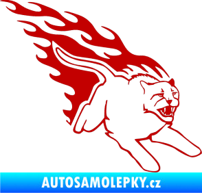 Samolepka Animal flames 096 pravá puma tmavě červená