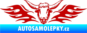 Samolepka Animal flames 098 levá býk tmavě červená