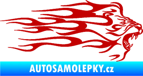 Samolepka Animal flames 103 pravá lev tmavě červená
