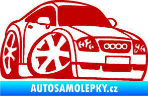 Samolepka Audi TT karikatura pravá tmavě červená