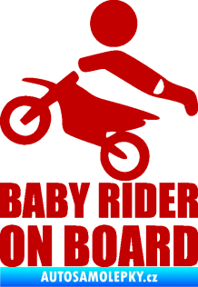 Samolepka Baby rider on board levá tmavě červená
