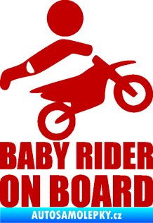 Samolepka Baby rider on board pravá tmavě červená