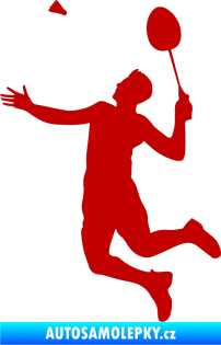 Samolepka Badminton 001 levá tmavě červená