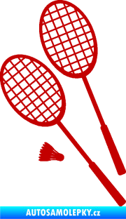 Samolepka Badminton rakety levá tmavě červená