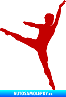 Samolepka Balet tanečník 001 pravá tmavě červená