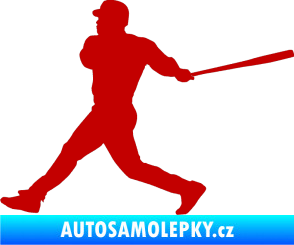 Samolepka Baseball 002 levá tmavě červená