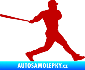 Samolepka Baseball 002 pravá tmavě červená