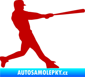 Samolepka Baseball 004 pravá tmavě červená