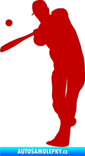 Samolepka Baseball 012 levá tmavě červená