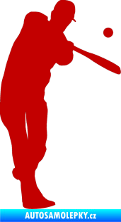 Samolepka Baseball 012 pravá tmavě červená