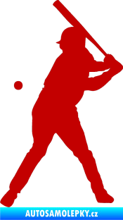 Samolepka Baseball 013 levá tmavě červená
