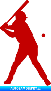 Samolepka Baseball 013 pravá tmavě červená