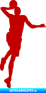 Samolepka Basketbal 014 pravá tmavě červená