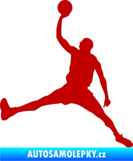 Samolepka Basketbal 016 levá tmavě červená