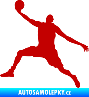 Samolepka Basketbal 002 levá tmavě červená
