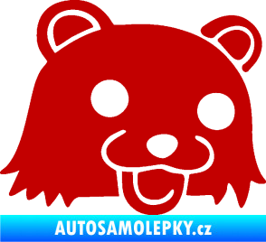 Samolepka Bear pravá tmavě červená