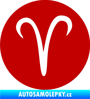 Samolepka Beran zvěrokruh 001 - horoskop tmavě červená