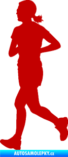 Samolepka Běžkyně 001 levá jogging tmavě červená