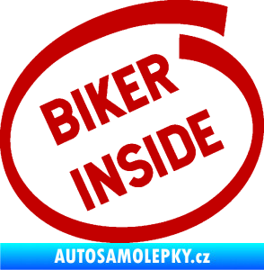 Samolepka Biker inside 005 nápis tmavě červená