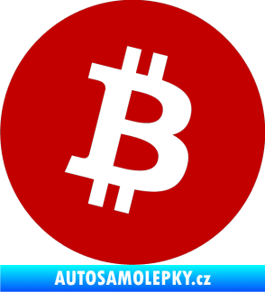 Samolepka Bitcoin 001 tmavě červená