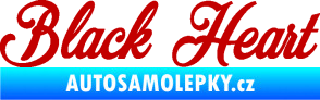 Samolepka Black Heart nápis tmavě červená