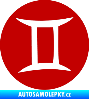 Samolepka Blíženci 001 - horoskop tmavě červená
