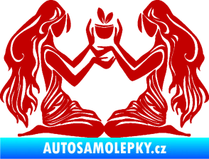 Samolepka Blíženci 005  tmavě červená